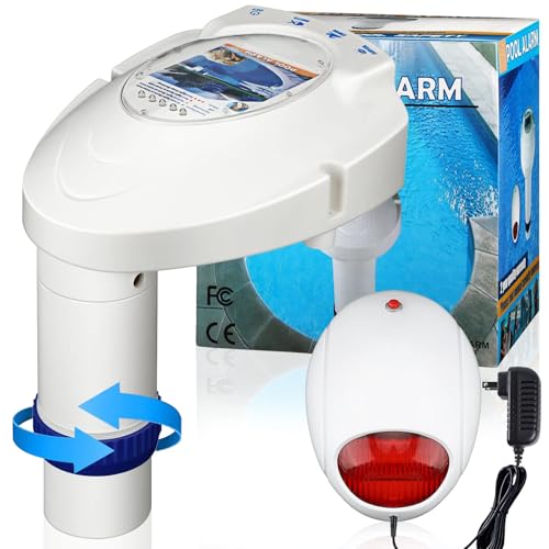 Water Motion Sensor Swimming Pool Immersion Alarms Detector System Battery Powered with Remote Receiver Alarm for Pool Safety for Kids Pets FCC-Complia