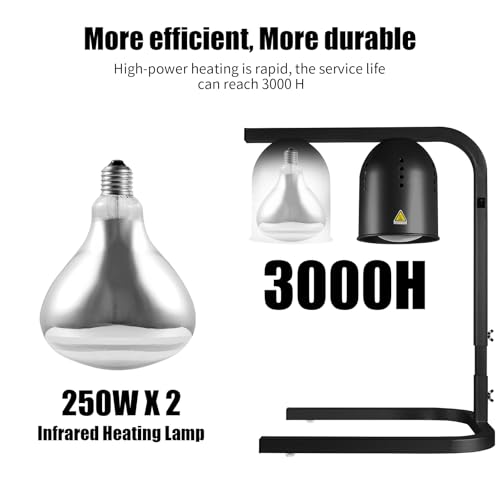 Food Heat Lamp with Adjustable Height Stand