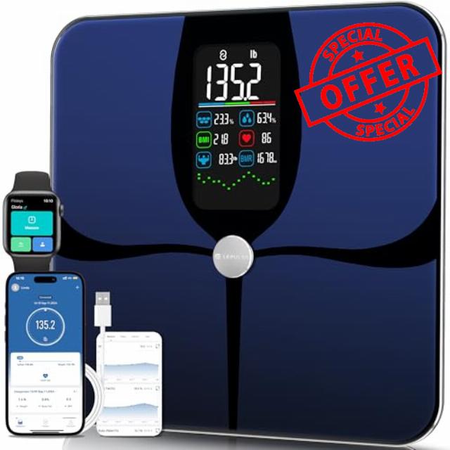 Lepulse Smart Weight Scale with BMI Body Fat Muscle Mass