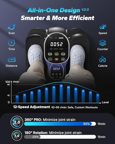 Leg Exerciser While Sitting for Seniors with 12-Speeds & Remote Control
