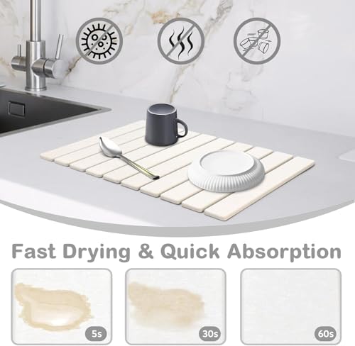Collapsible Quick-Dry Diatomite Drying Mat for Dishes