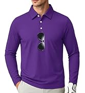 ZITY Long Sleeve Polo Shirts for Men Print Golf Shirts UPF 50+ Lightweight Casual Collared Shirts...