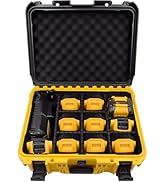 Battery Case for Dewalt Battery- Extra Large Hard Storage Box with Adjustable Dividers for Dewalt...