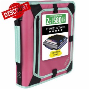 Five Star Zipper Binder 2 Inch O-Rings Case Organiser with Expansion Panel and 5-Tab Expanding File Folder