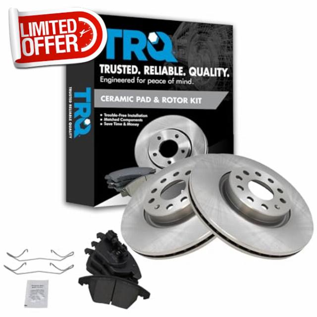 TRQ Front Ceramic Brake Pad & Rotor Set for A3 TT VW Eos Jetta GTI Passa