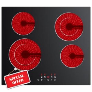 CDV 4 Burner Electric Cooktop 24 Inch