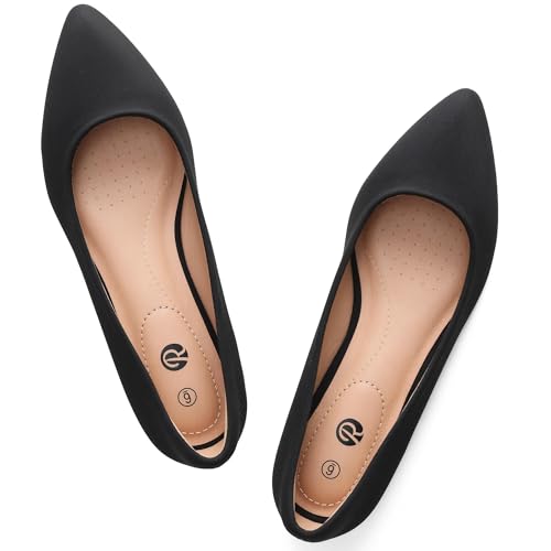 Rekayla Women's Flats Classic Pointed Toe Ballet Flats Shoes for Women Comfortable Slip On Dress Shoes for Work Office Casual Daily Wear Fla