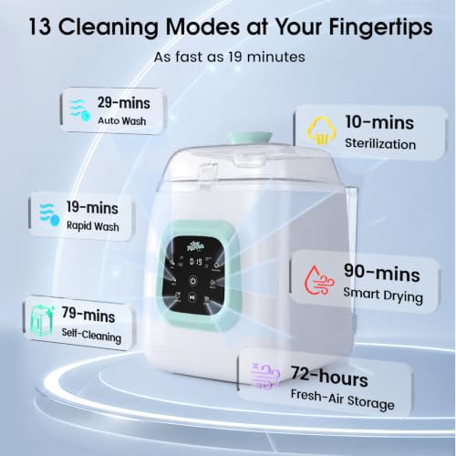 6-Bottle Capacity & Built-in Water Softener