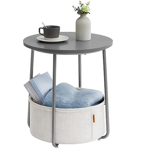 Modern Nightstand with Fabric Basket
