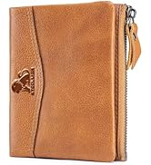 STEELLION Unisex Vintage Leather Long Bifold Wallet - RFID Blocking Billfold with ID Window & Mul...