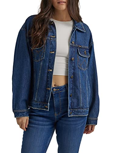 Wrangler Women's Relaxed Fit Girlfriend Denim Jacke