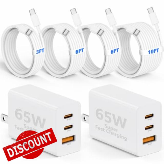 65W USB C Charger for iPhone 17 16 15 Pro Max