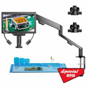 TOMLOV 3D Digital Microscope for Soldering: Magnetic Dual Lens Micro Scope TM3K-3D for Adult