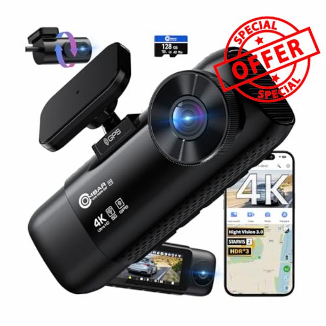 OMBAR T1 4K 3 Channel Dash Cam