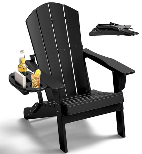 HDPE Folding Adirondack Chair with Multifunctional Cup Holder