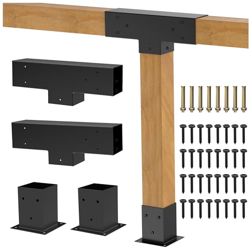Heavy Duty Pergola Brackets with 3-Way T-Shape Brackets