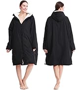 Oksun Waterproof Swim Parka, Windproof Warm Coat, Oversize Swimmer Parka Jacket, Fleece Lined Sur...