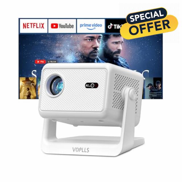 【Officially-Licensed APP & 3000 ANSI】4K Mini Outdoor Projector with WiFi and Bluetooth