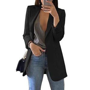 Cnkwei Womens Casual Blazers Open Front Long Sleeve Lapel Collar Work Office Jacke