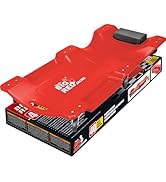 Big RED Plastic Rolling Garage/Shop Creeper: Dual Tool Trays and 6 Casters, Red,40