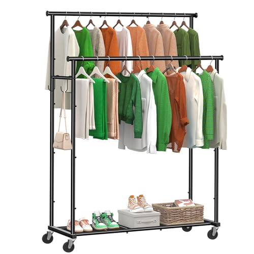 45 Inch Rolling Clothing Rack for Hanging Clothes