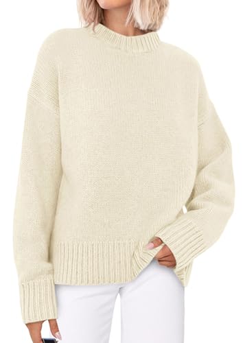 PRETTYGARDEN Womens Sweaters Spring 2026 Trendy Casual Crewneck Long Sleeve Cozy Knit Pullover Sweater Tops Fashion Clothing