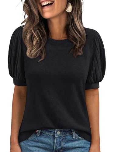 AUTOMET Womens Summer Short Sleeve Sweater Dressy Business Casual Blouses 2026