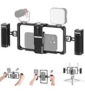 NEEWER S26 Ultra Phone Cage, Mobile Video Rig Stabilizer Vlog Kit with 3X Backplate for 67mm Filt...