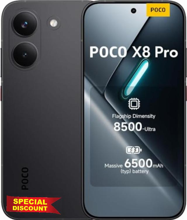 XIAOMI Poco X8 PRO 5G Ai (Compatible with Tmobile Mint Tello & Global) (256GB + 8GB) 6.59" 50MP Gamers Phone NFC Dual sim Unlocked Model 2511FPC34G Liberado (Black) | 50MP Cam
