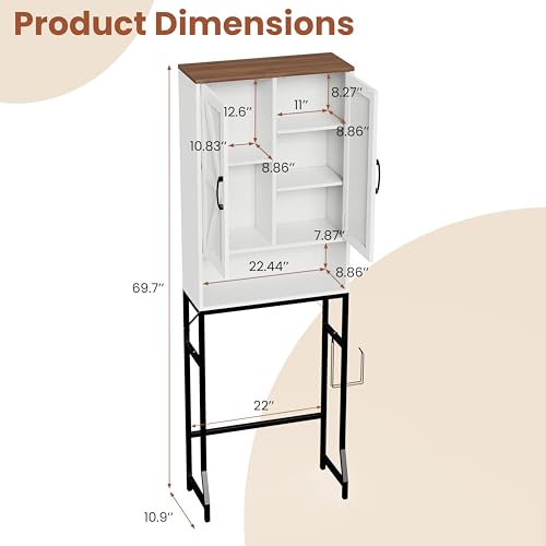 Farmhouse Over Toilet Organizer for Bathroom