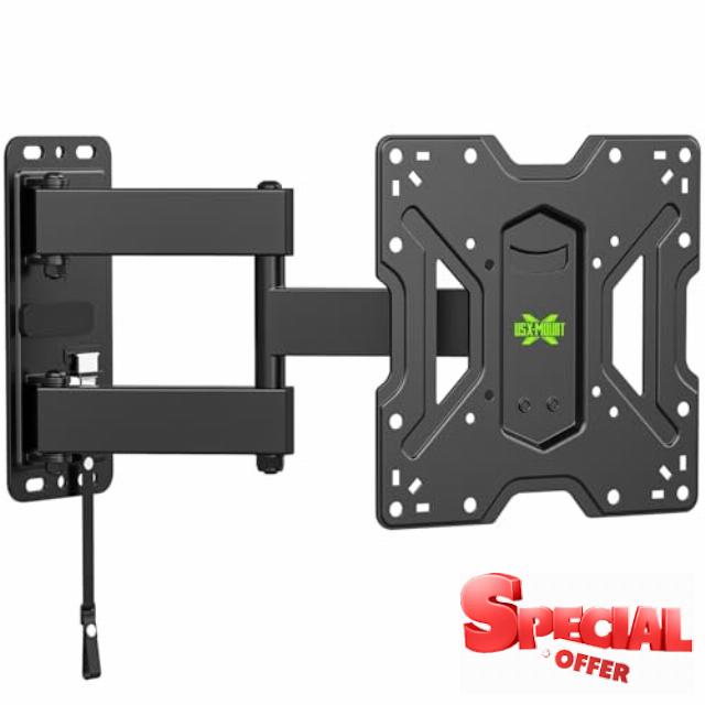 USX MOUNT UL Listed RV TV Mount for Most 17-43inch TV - Lockable Full Motion RV TV Wall Mount for Camper