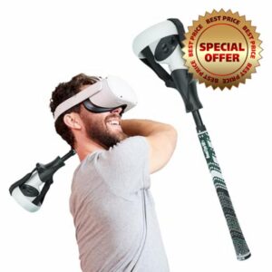DeadEyeVR - DriVR Golf Club for Quest - Realistic VR Golf Simulator Handle - Weighted VR Golf Club Grip for Enhanced Play (Standard - Q2)