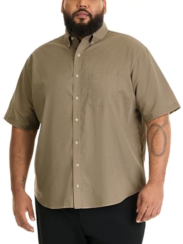 Van Heusen Men's Big and Tall Wrinkle Free Short Sleeve Button Down Shirt