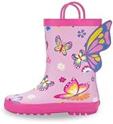 EUXTERPA Toddler Rain Boots For Kids Waterproof Rubber Boots Boys Girls Fun Printed & Patterns Ra...