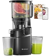 Cold Press Juicer, 6.5" Wide Feed Chute Slow Masticating Juicer Extractor for Whole Fruits & Vege...