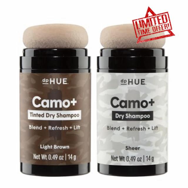 dpHUE Camo+ Duo - Light Brown Tinted Dry Shampoo & Sheer Dry Shampoo - Non-Aerosol - Absorbs Oil & Adds Visible Volume