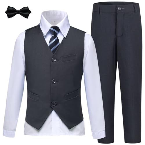 Boys Suits Slim Fit Toddler Tuxedo Suit Set for Teen Boys Communion Dress Clothes Kids Wedding Ring Bearer Outfi