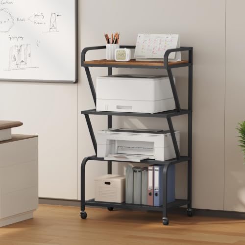 4-Tier Printer Cart | Industrial Printer Stand with Storage