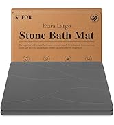 32"x20" Stone Bath Mat 2Pack, Diatomaceous Earth Shower Mat, Non-Slip Super Absorbent Quick Dryin...