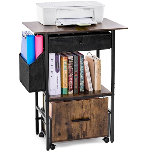 Mobile Printer Stand with File Storage