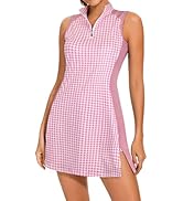 Viracy Tennis Dress Women's Sleeveless Polo Collar Zip Front Athletic Flared Dress for Golf, Yoga...
