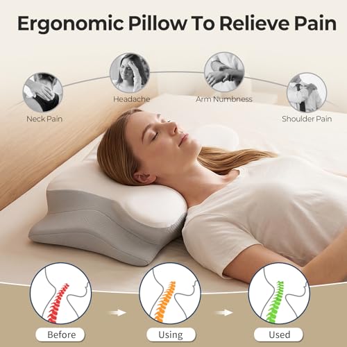 Bed Pillow for Side Back Stomach Sleepers(Grey)