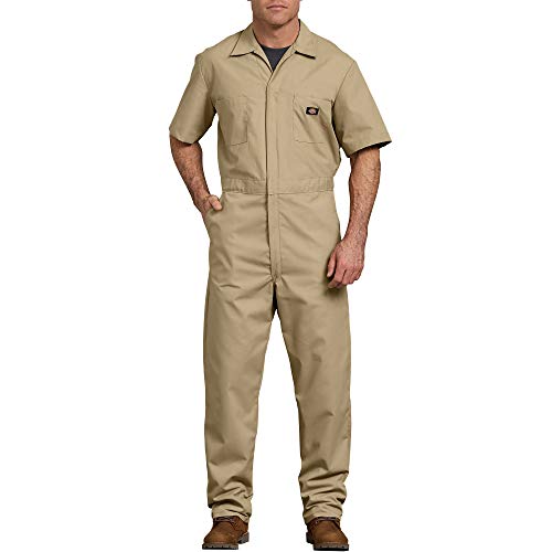 Dickies Men's Short Sleeve Coverall – Zipper Front Work Jumpsuit for Mechanics