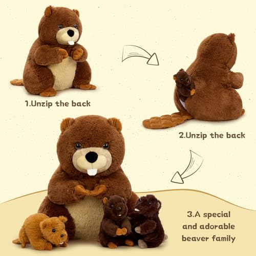 17.7" Fluffy Giant Beaver Plush Gift