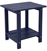 juserox Outdoor Side Table, Weather Resistant Double Adirondack Side Table, Outdoor Indoor End Ta...