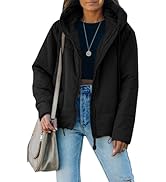 Dokotoo Womens 2025 Winter Full Zipper Hooded Puffer Jacket Short Coat with Pockets
