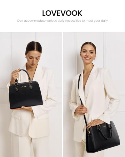 Vintage-Style Leather Top Handle Shoulder Bag Satchel Tote Crossbody Purse for Ladies