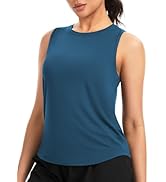 THE GYM PEOPLE Women’s Ruched Tank Tops Slim Fit Breathable Soft Basic Running Yoga Sleeveless Wo...