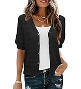 IECCP Cardigan Sweaters for Women Short Sleeve Lightweight Open Front Crochet Knit Shrugs 2025 Wo...