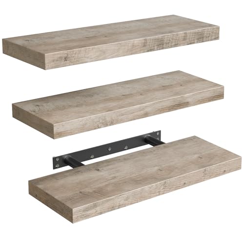 1.5" Thick Wall Shelf Set of 3 with Invisible Brackets